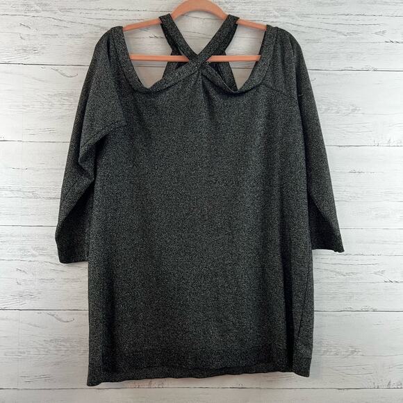 Torrid Heather Gray Silver Shoulder Cut Out Knit Top Size 3X - Picture 1 of 9